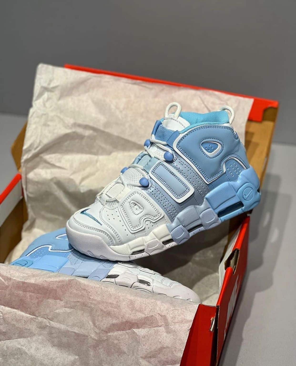 Branded Air More Uptempo Sky White Sneakers