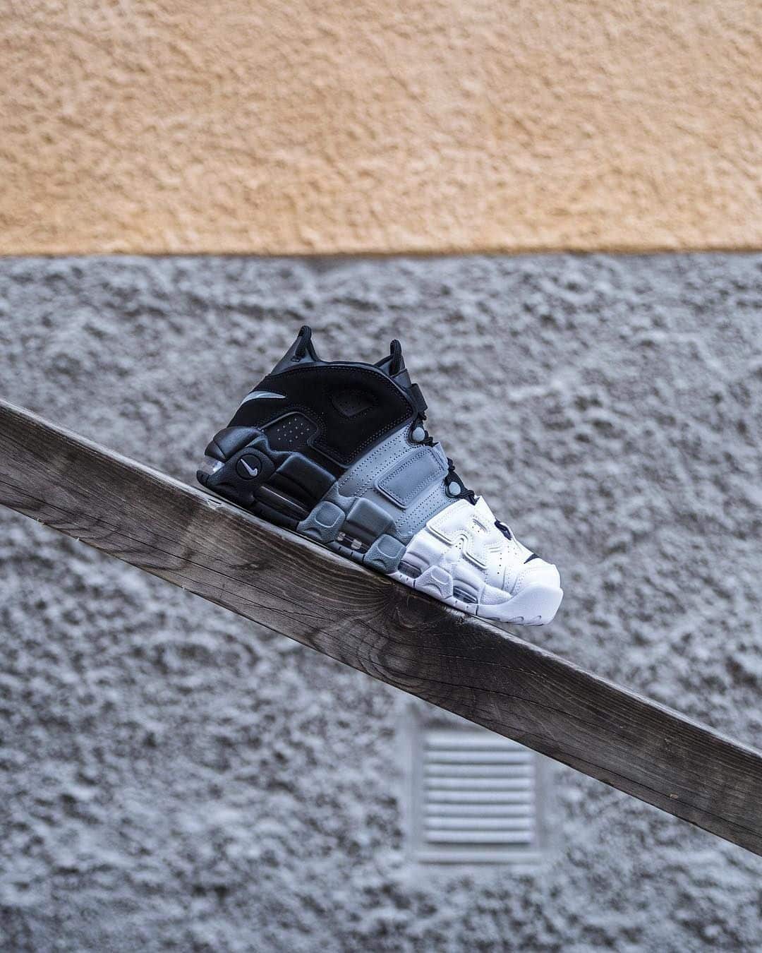 Branded Air More Uptempo Black Grey Sneakers