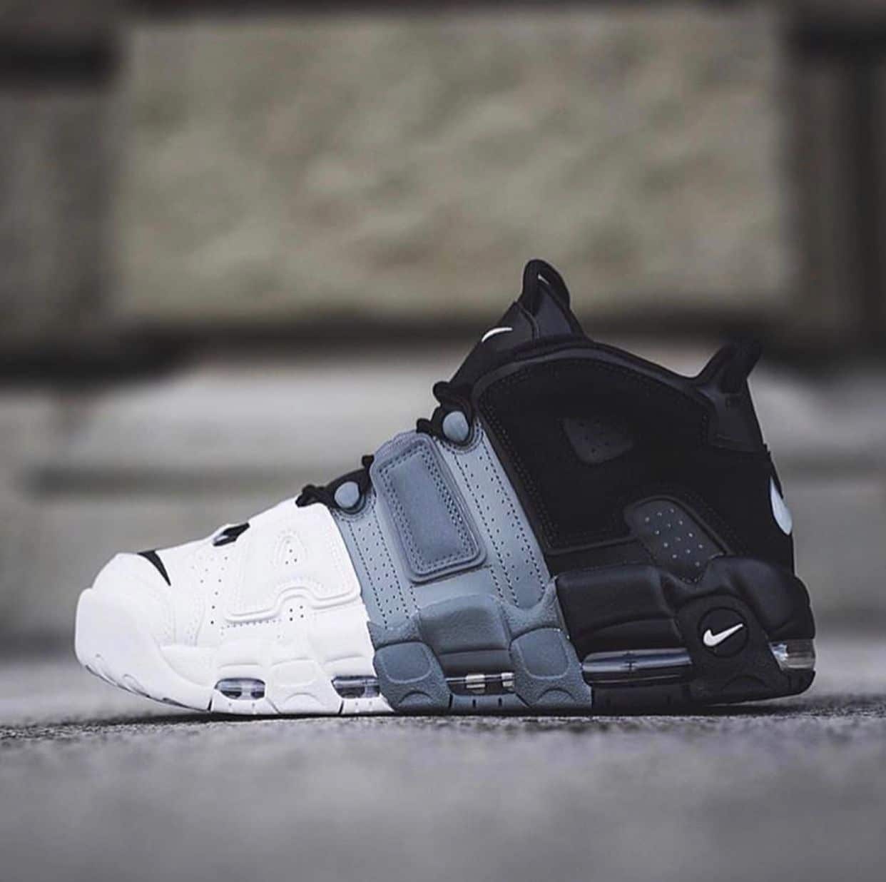 Branded Air More Uptempo Black Grey Sneakers