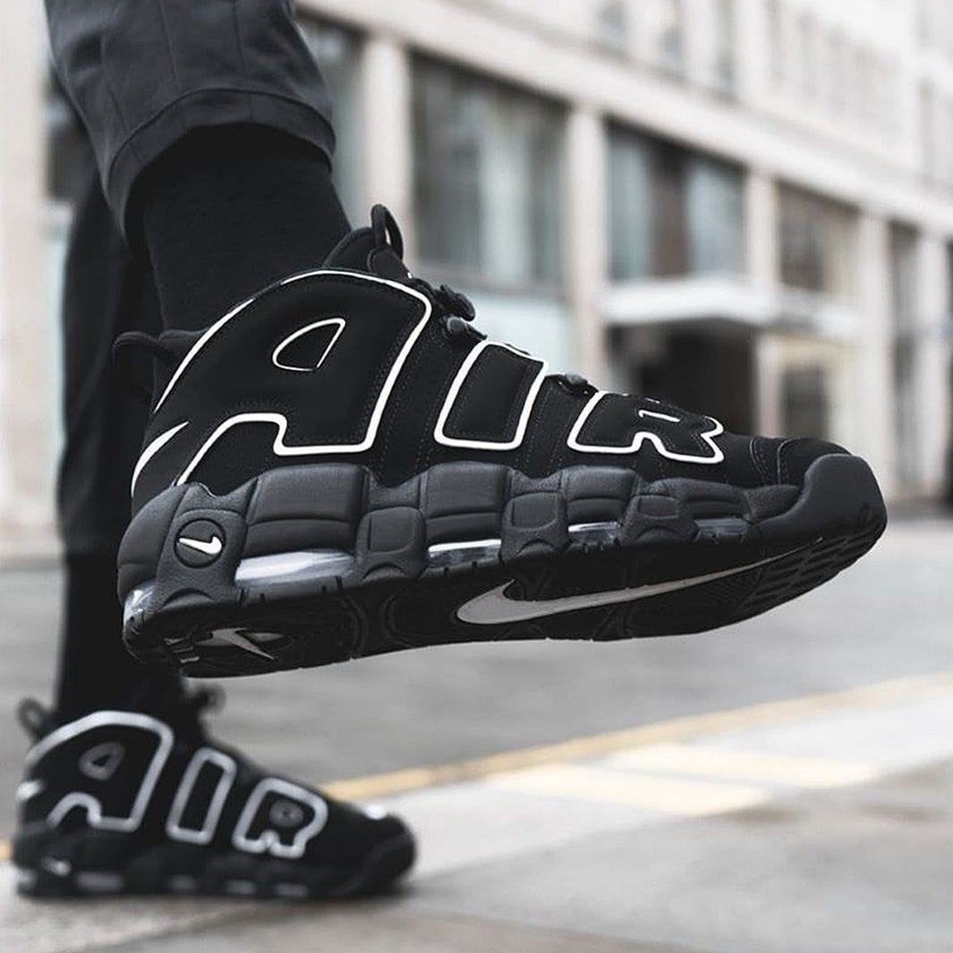 Branded Air More Uptempo Black Sneakers