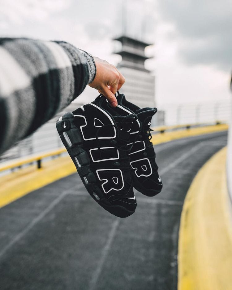 Branded Air More Uptempo Black Sneakers