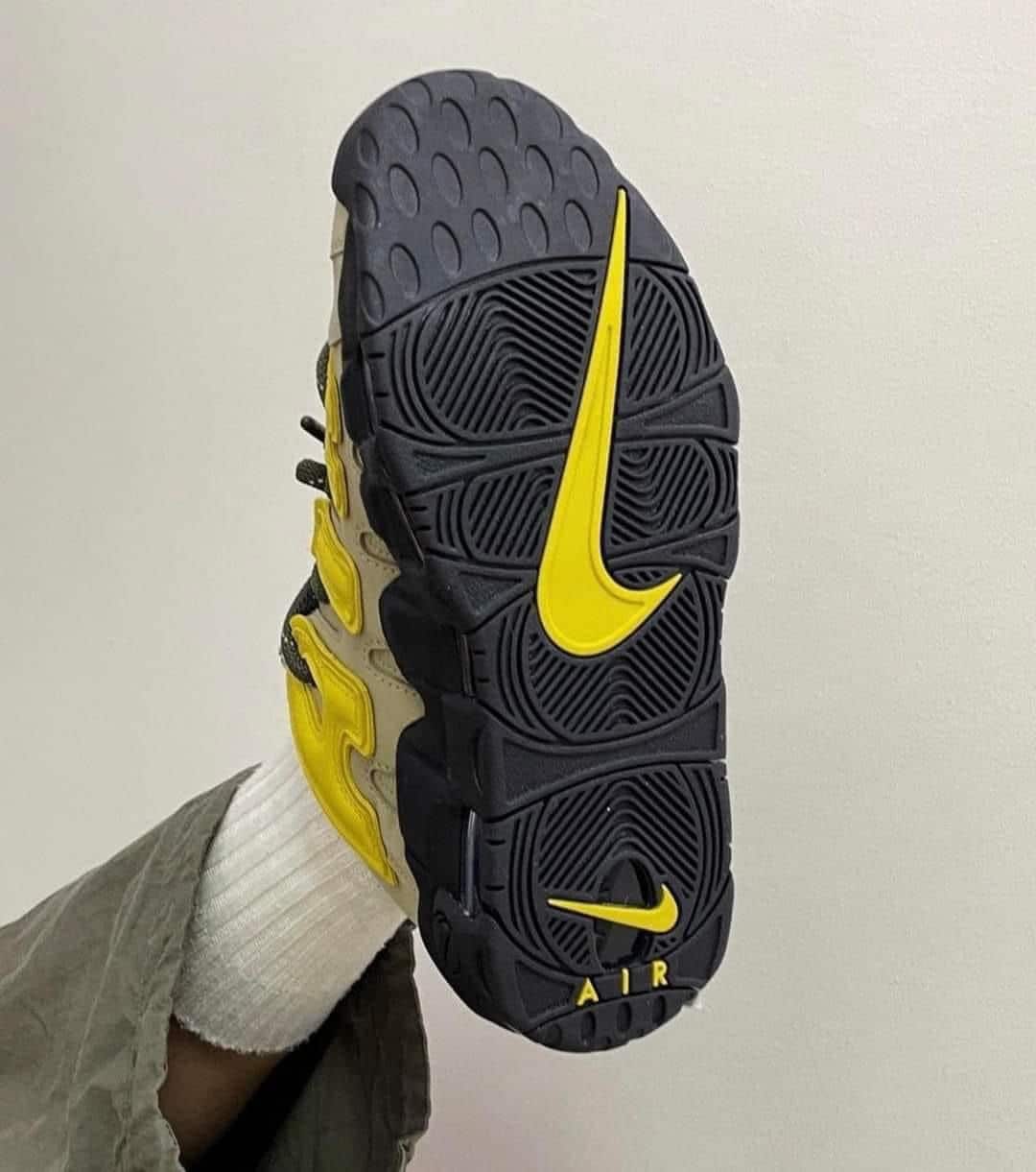 Branded Air More Uptempo Yellow Sneakers