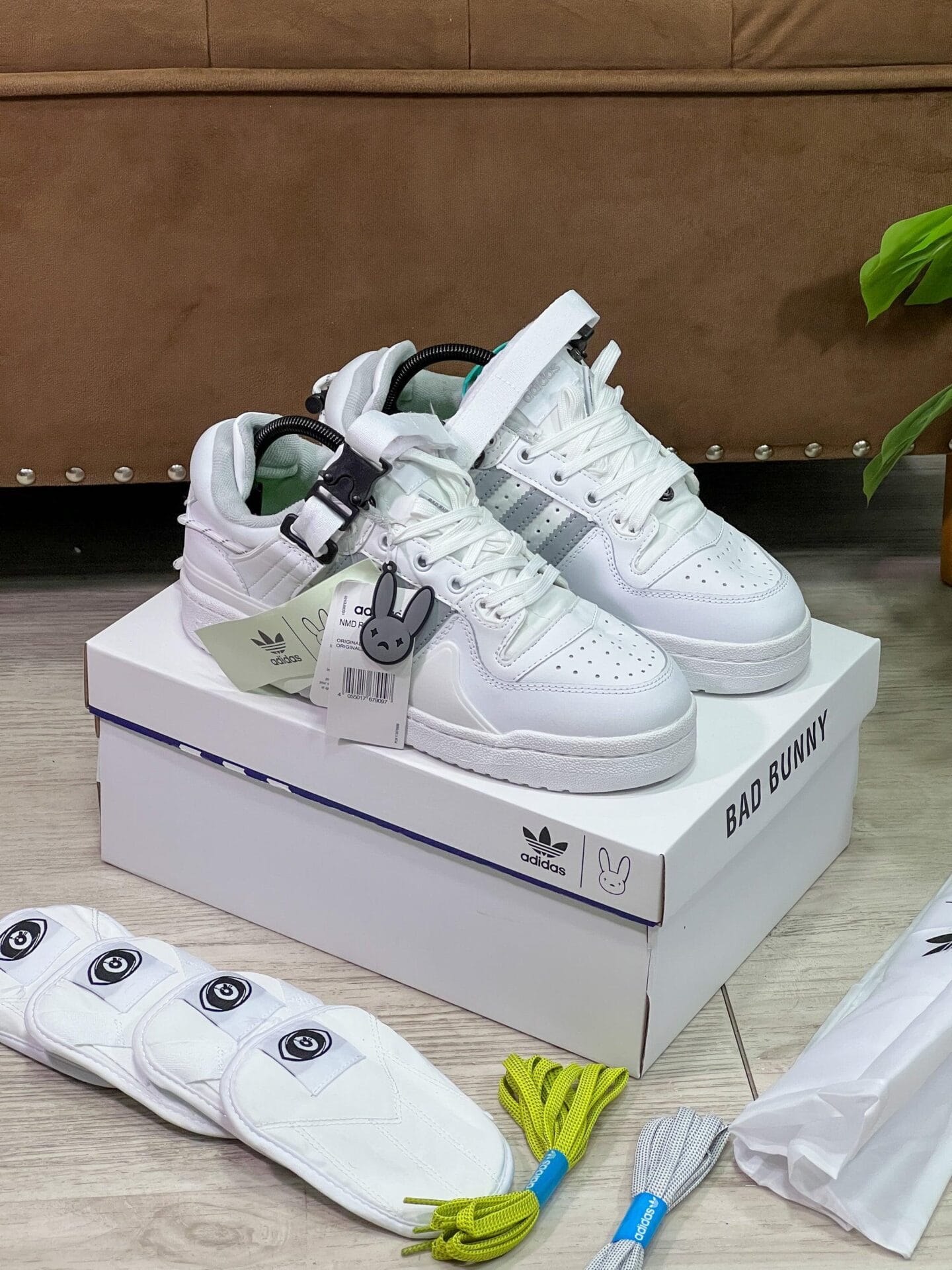 Branded Bad Bunny White Sneakers