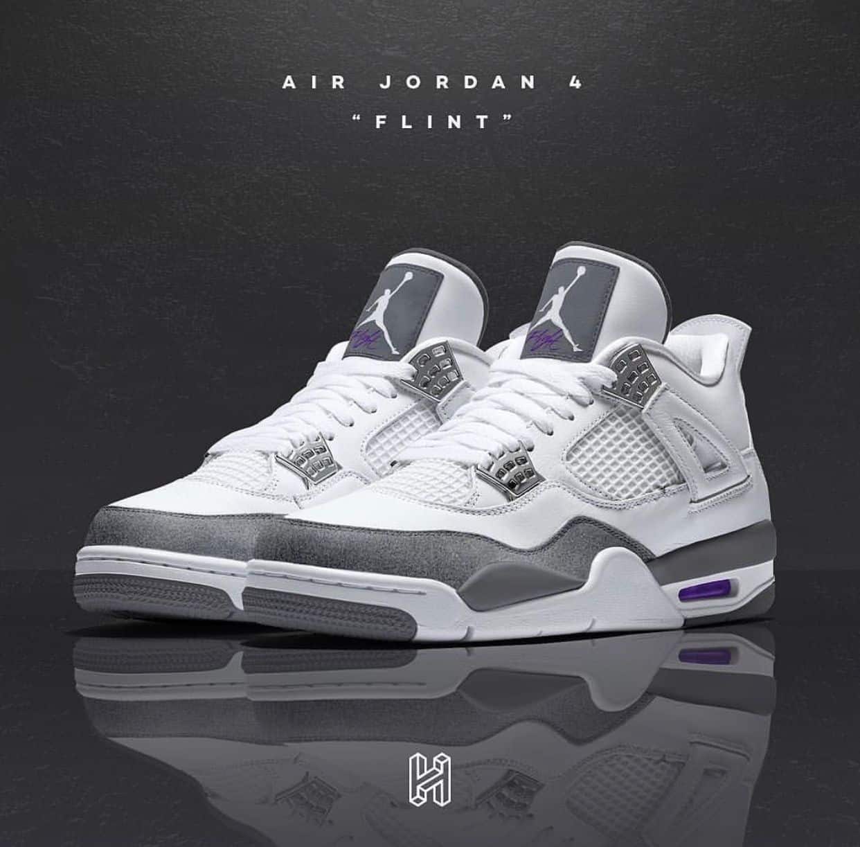 Branded Retro 4 Flint Sneakers