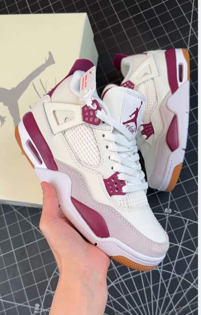 Branded Retro 4 SB Wine Red Sneakers