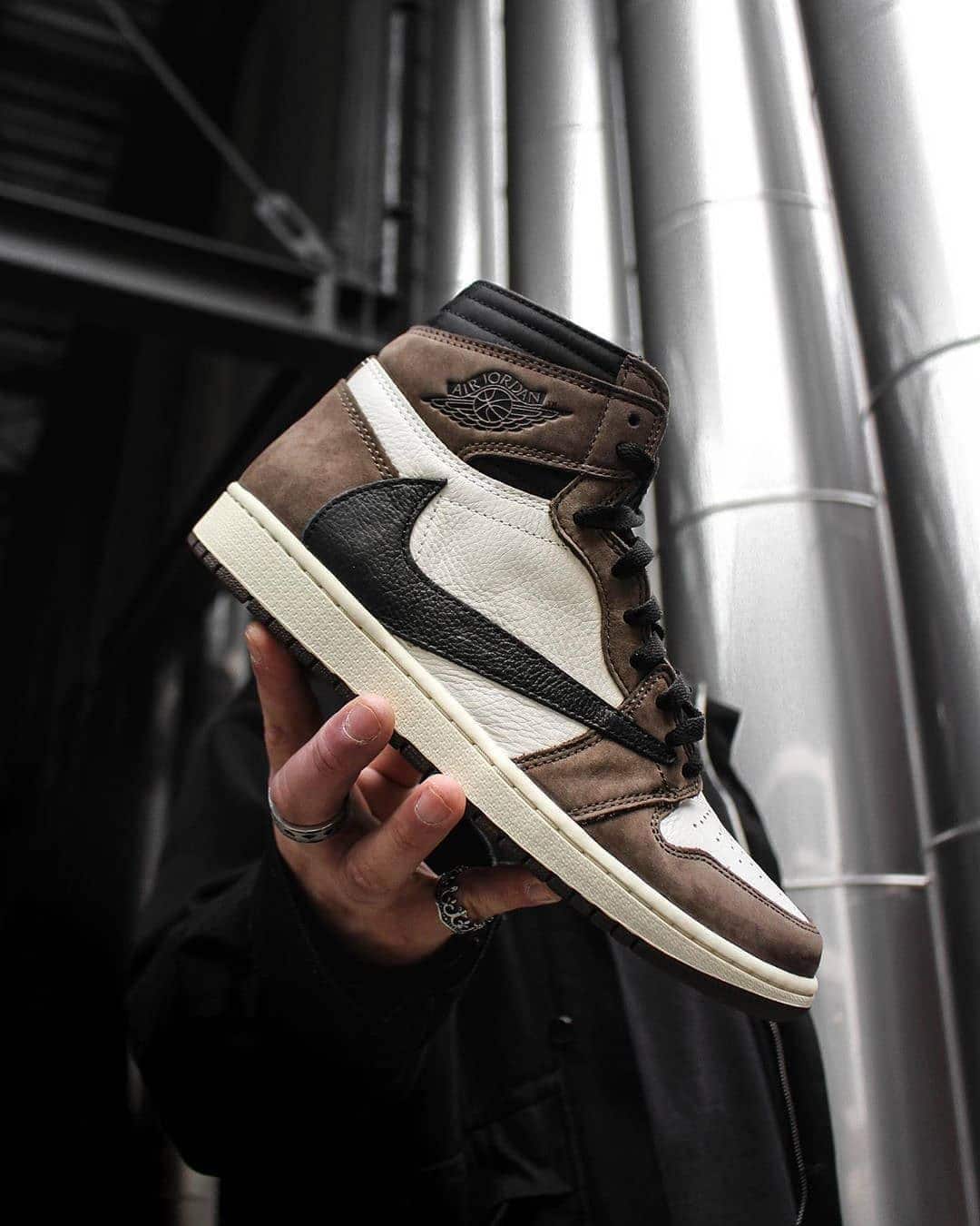 Branded Air Retro 1 Travis Scott Brown Sneakers