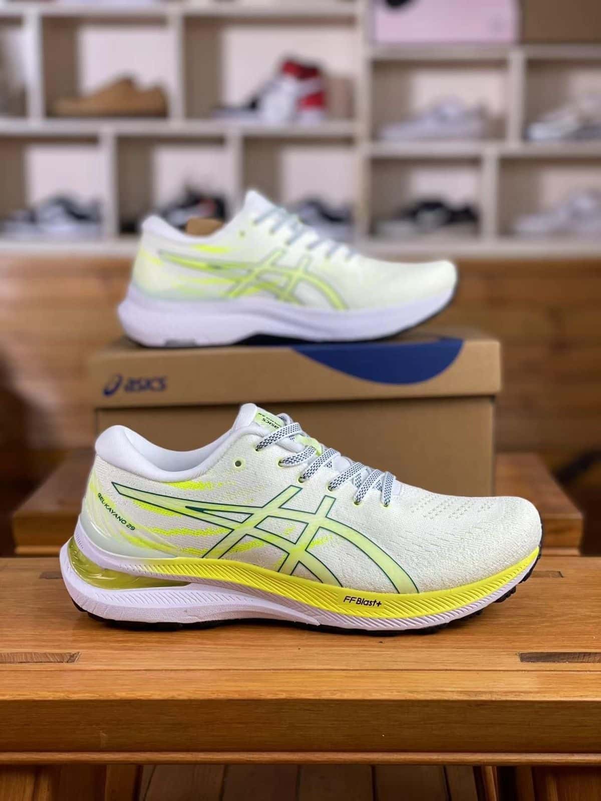 Asics Gel Kayano 29 White Yellow Running Shoes