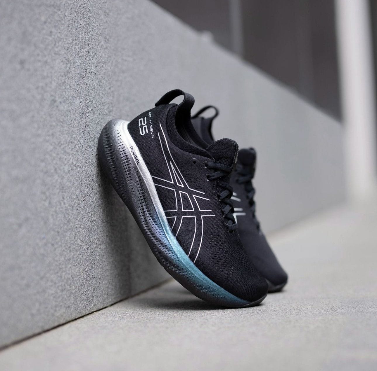 Asics Nimbus 25 Black Running Shoes