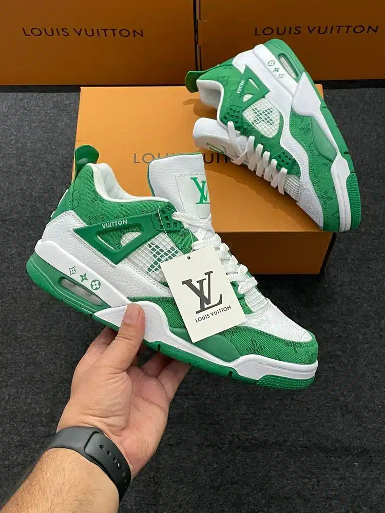 Branded Retro 4 Louis Vuitton Green Sneakers
