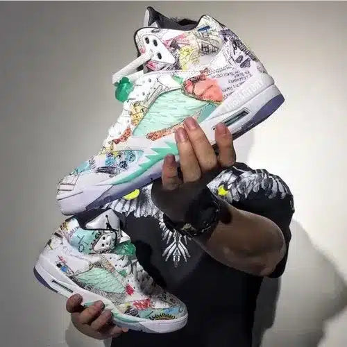 Branded Air Retro 5 Wing Glow In Dark Sneakers