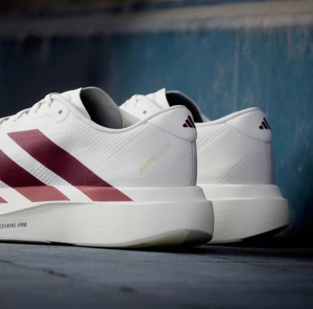 Adidas Adizero Evo SL White Maroon Running Shoes