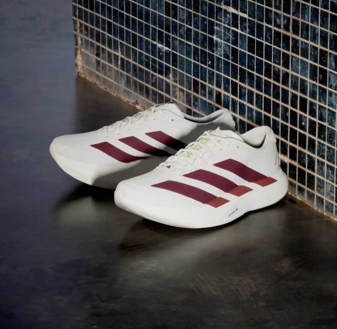 Adidas Adizero Evo SL White Maroon Running Shoes