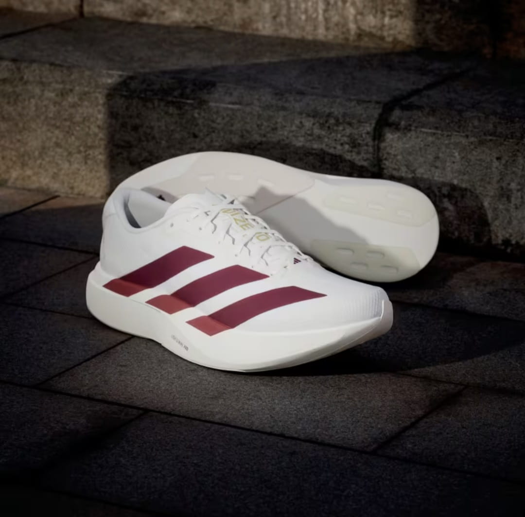 Adidas Adizero Evo SL White Maroon Running Shoes