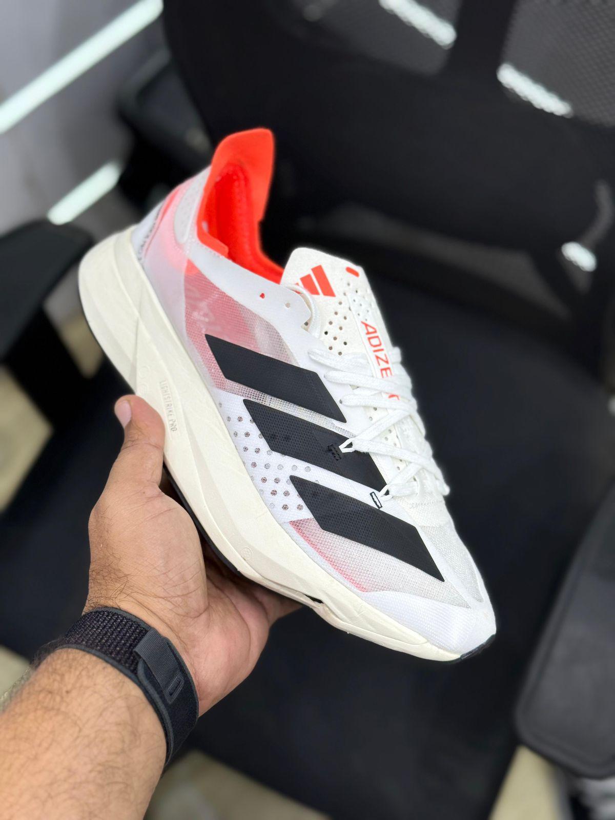 Adidas Adizero Pro 3 White Running Shoes