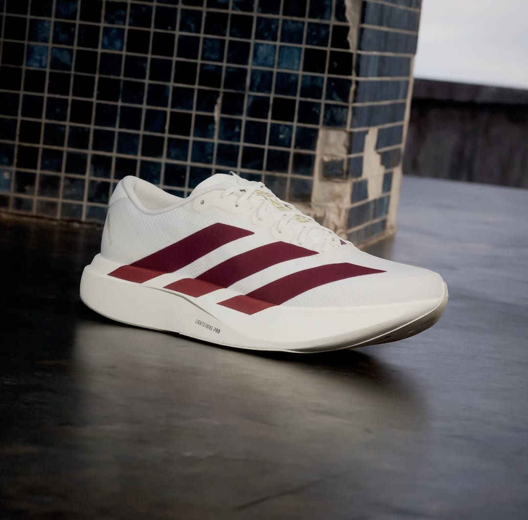 Adidas Adizero Evo SL White Maroon Running Shoes