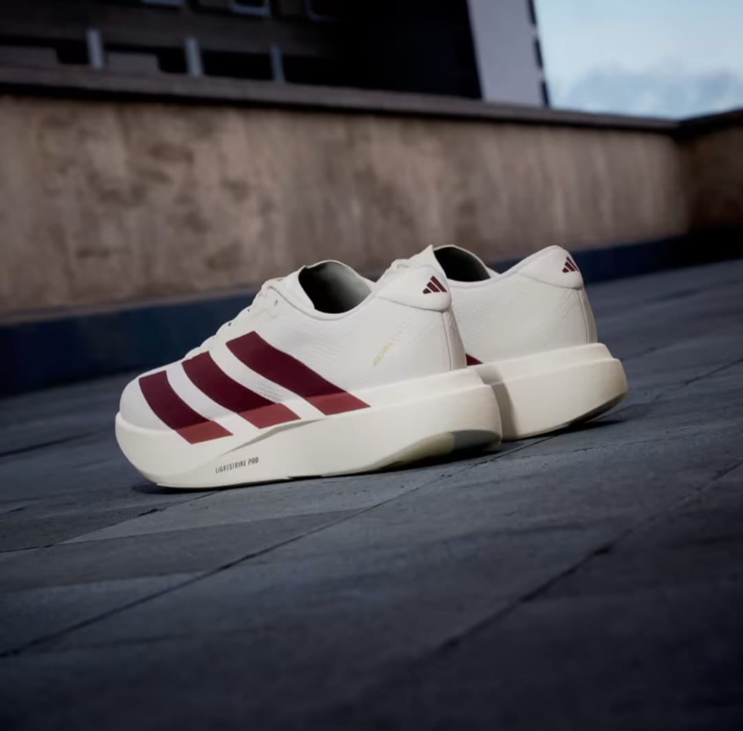 Adidas Adizero Evo SL White Maroon Running Shoes