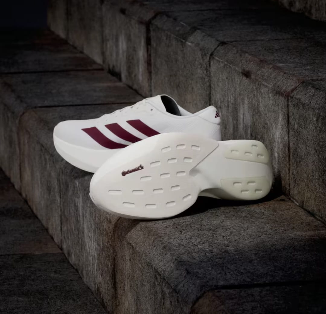 Adidas Adizero Evo SL White Maroon Running Shoes