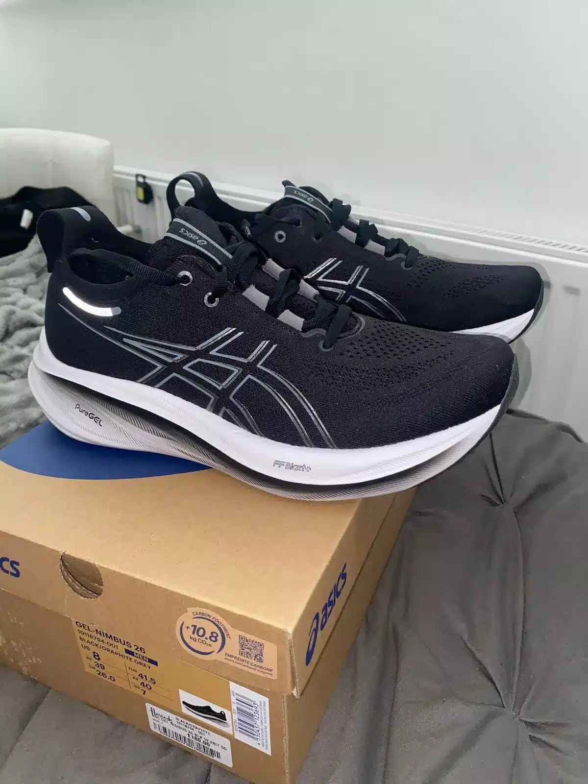 Asics Gel Nimbus 26 Black Running Shoes